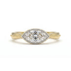 Gold Marquise Halo Ring