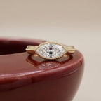 Gold Marquise Halo Ring