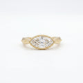 Gold Marquise Halo Ring