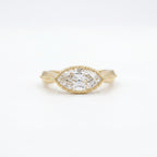 Gold Marquise Halo Ring