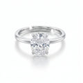 Silver Oval Solitaire Ring