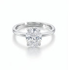 Silver Oval Solitaire Ring