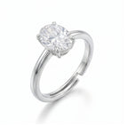 Silver Oval Solitaire Ring