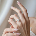 Silver Oval Solitaire Ring