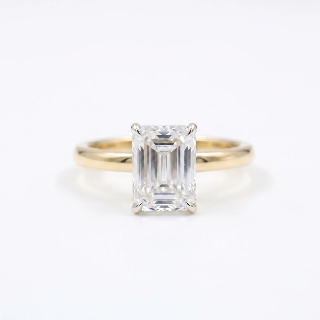 Gold Emerald Prism Ring