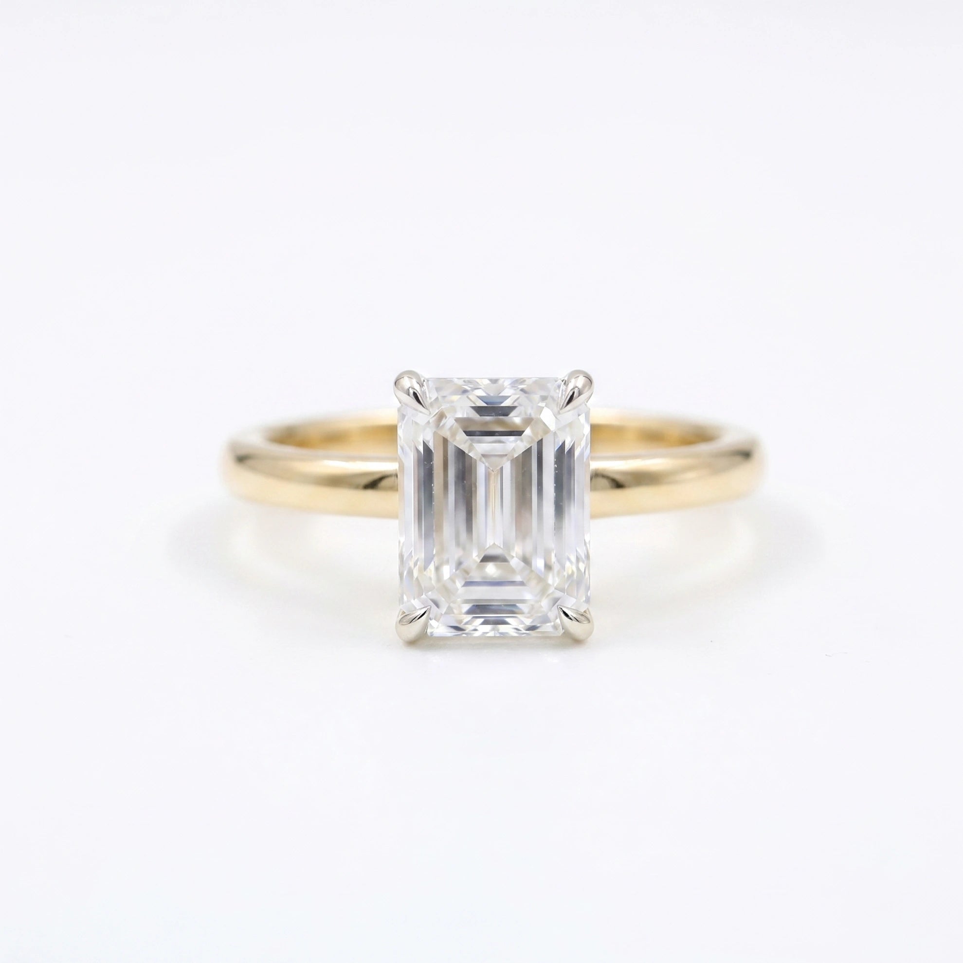 Gold Emerald Prism Ring