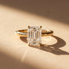 Gold Emerald Prism Ring