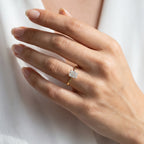 Gold Emerald Prism Ring