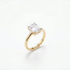 Gold Emerald Prism Ring