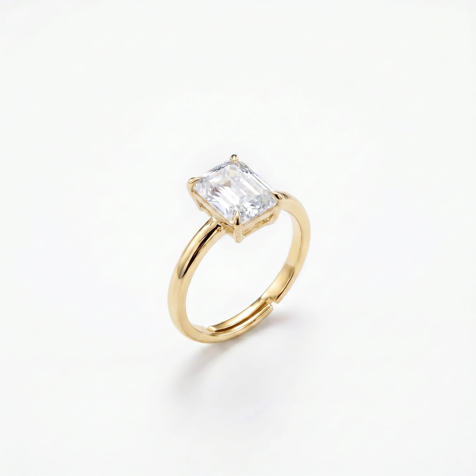Gold Emerald Prism Ring