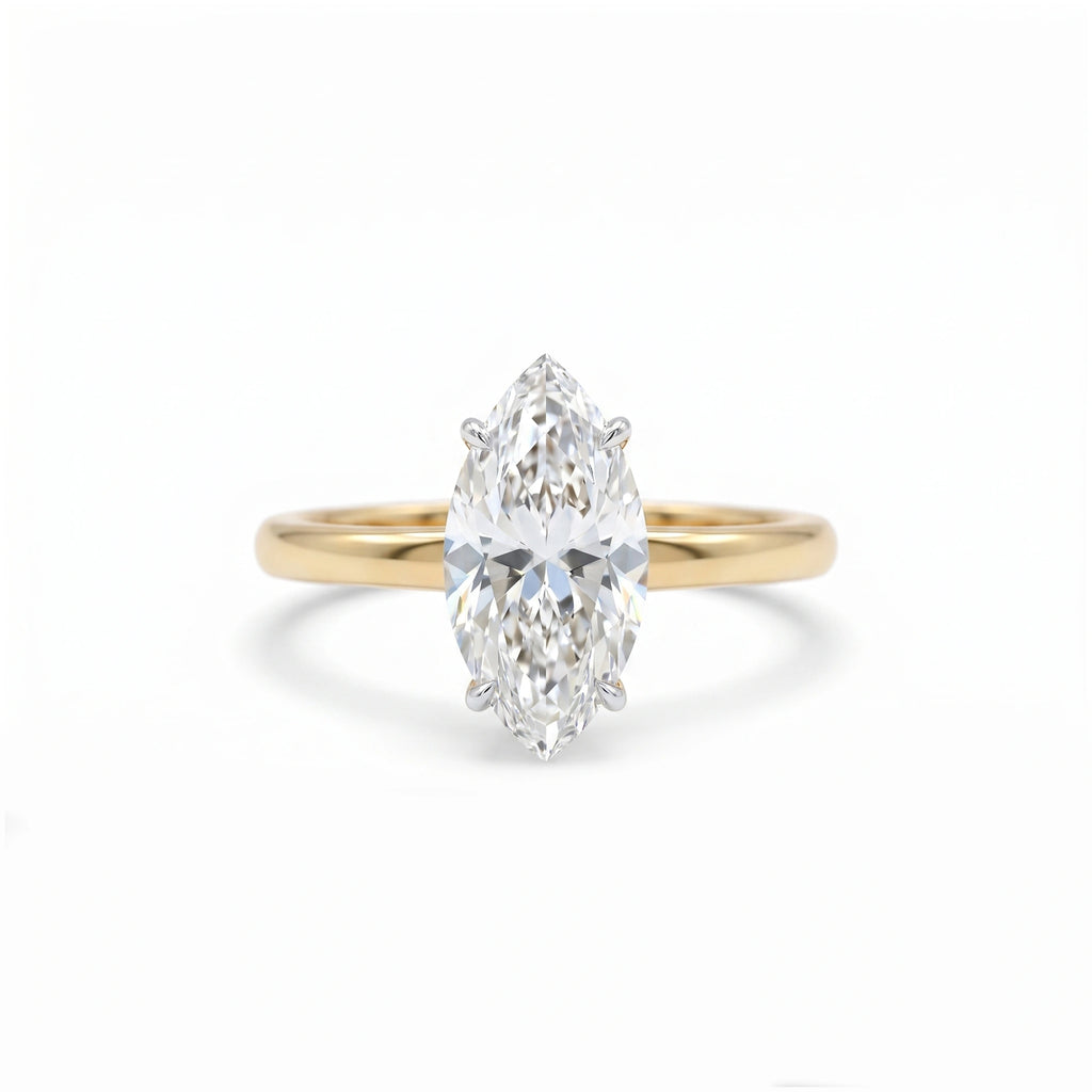 Marquise Solitaire 18KT Gold Plated Ring