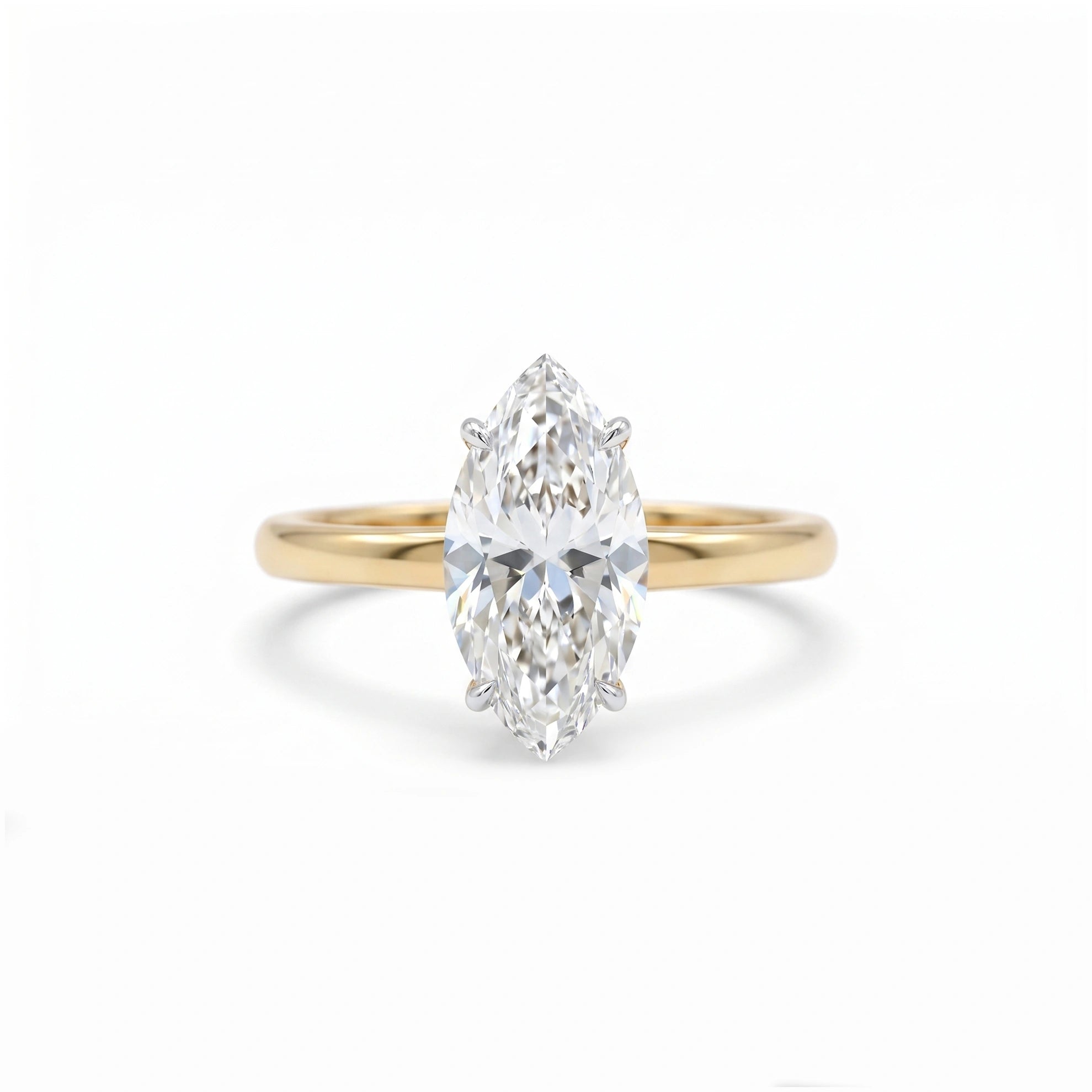Marquise Solitaire 18KT Gold Plated Ring