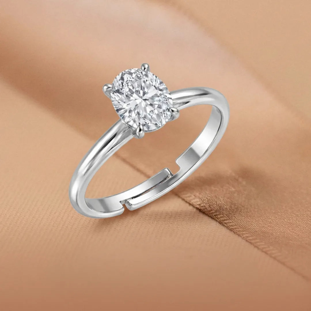 Classic Solitaire Adjustable Ring