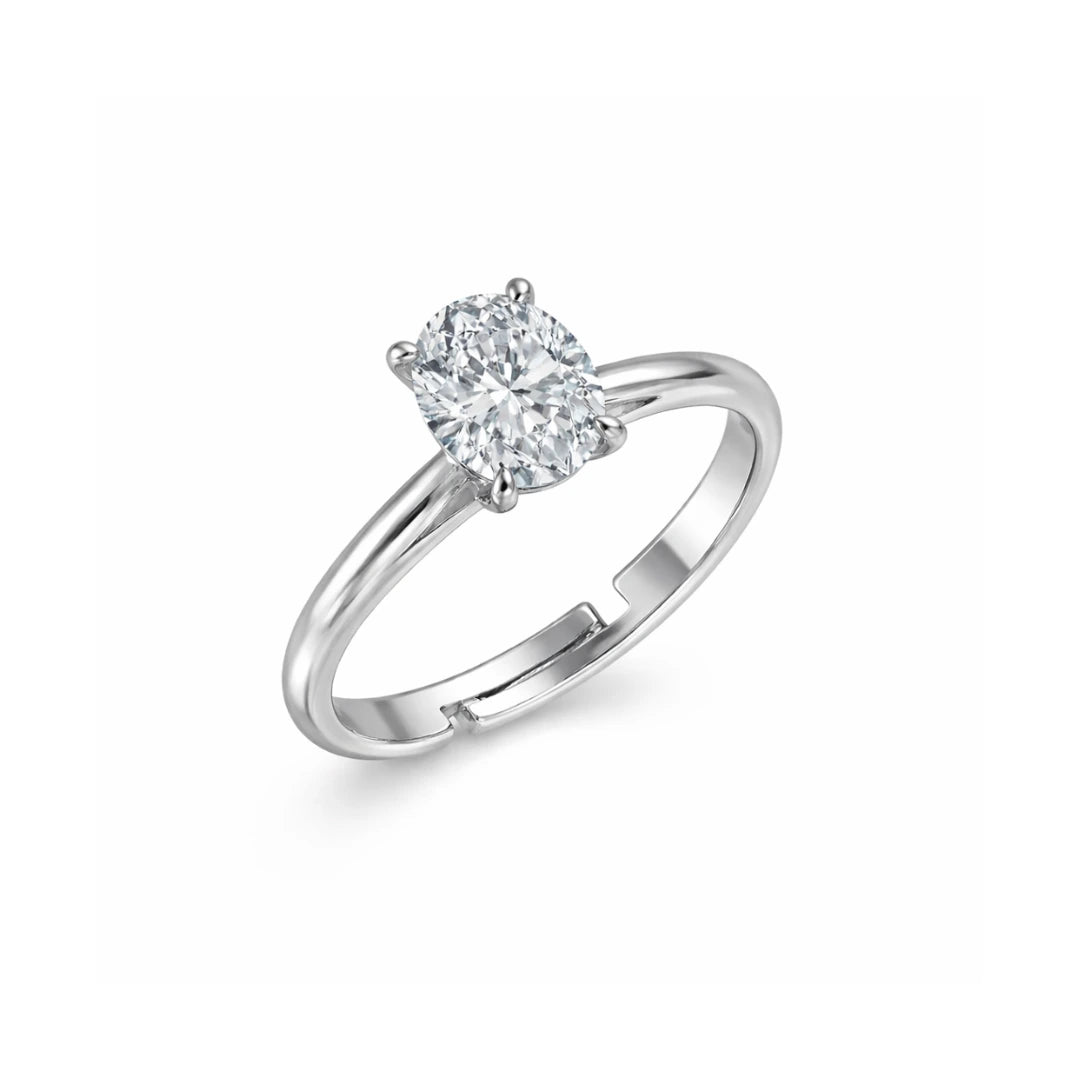 Classic Solitaire Adjustable Ring