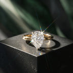 Gold Pear Solitaire Ring