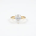Gold Pear Solitaire Ring