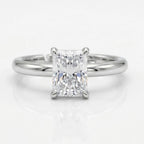 Silver Radiant Solitaire Ring