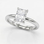 Silver Radiant Solitaire Ring