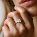 Silver Radiant Solitaire Ring