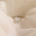 Silver Radiant Solitaire Ring