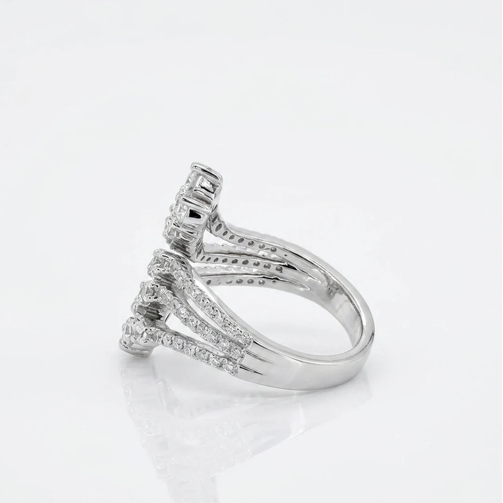 Silver Multi Row Wave Ring