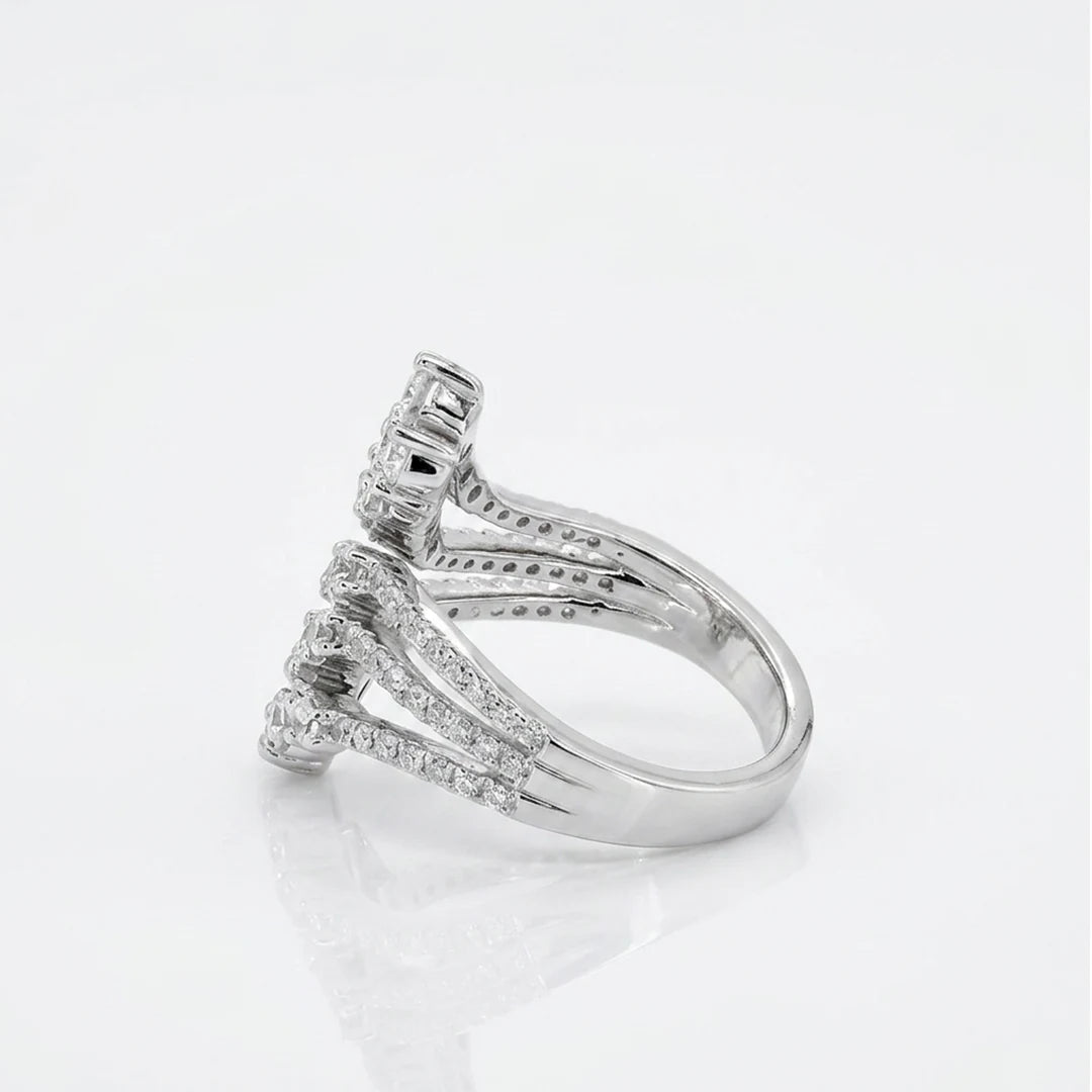 Silver Multi Row Wave Ring