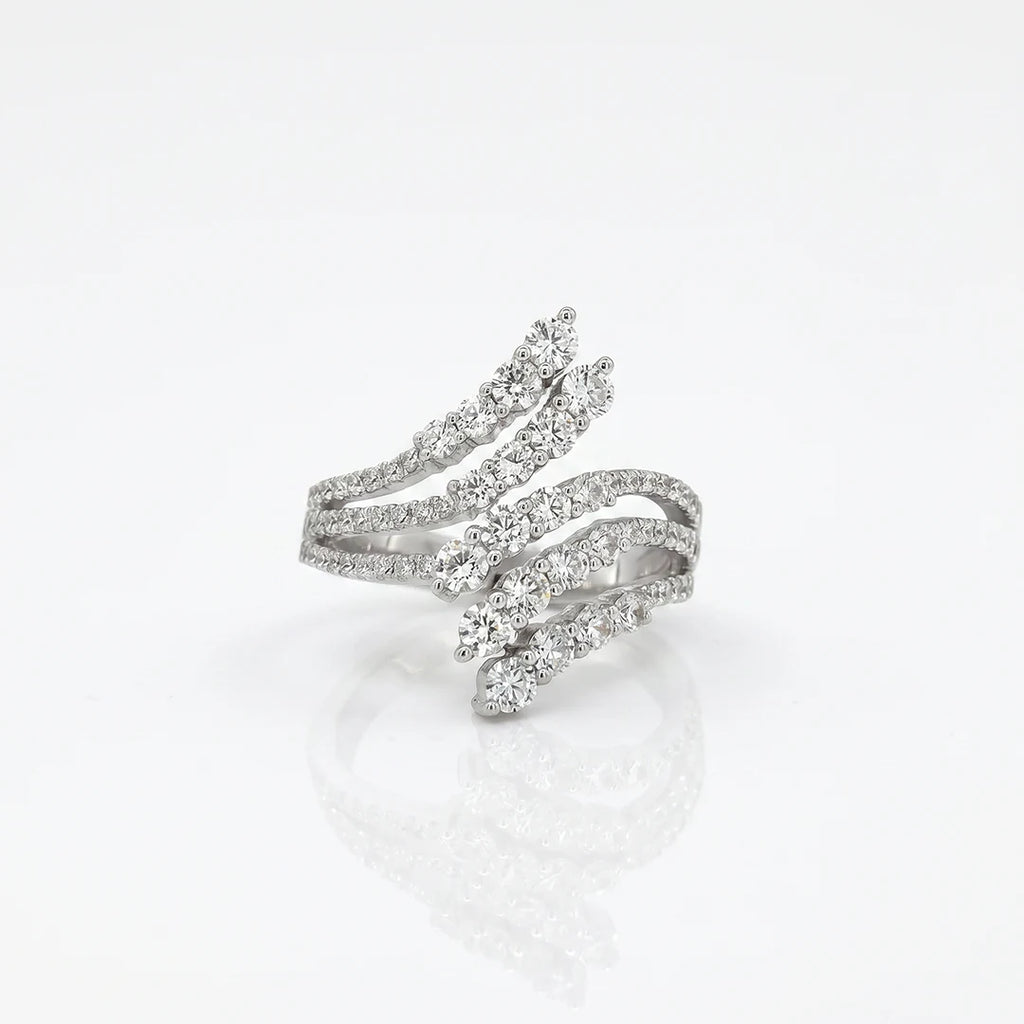 Silver Multi Row Wave Ring