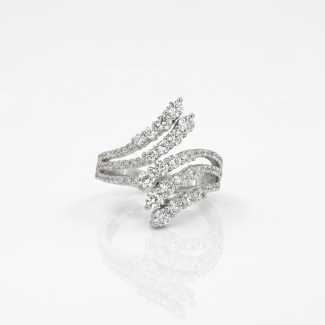 Silver Multi Row Wave Ring