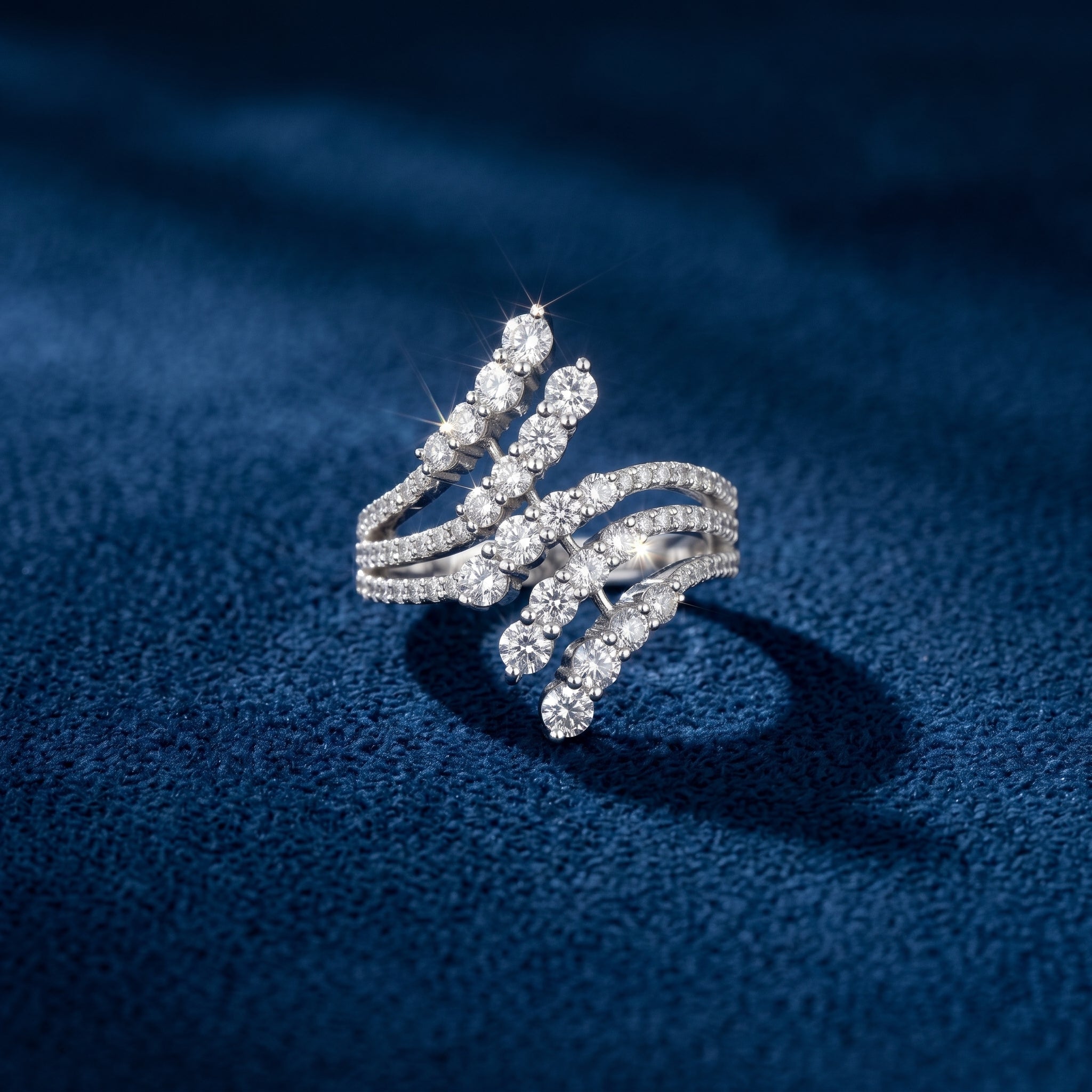 Silver Multi Row Wave Ring
