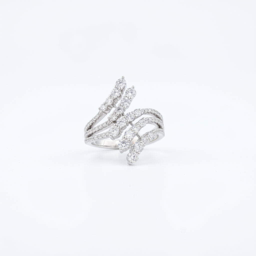 Silver Multi Row Wave Ring
