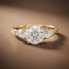 Gold Trinity Stone Ring