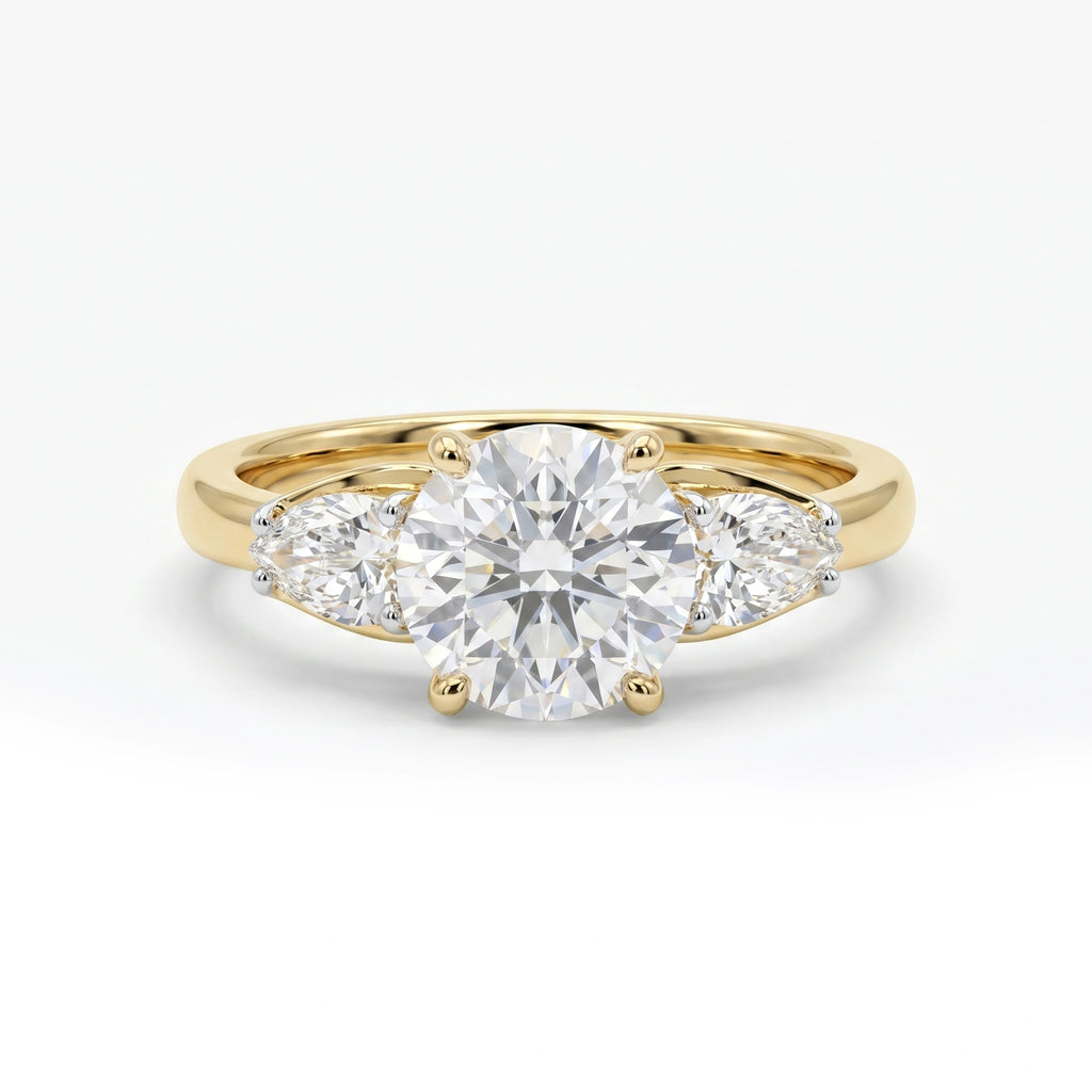 Gold Trinity Stone Ring