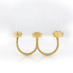 Gold Triple Stone Arc Ring
