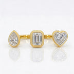 Gold Triple Stone Arc Ring