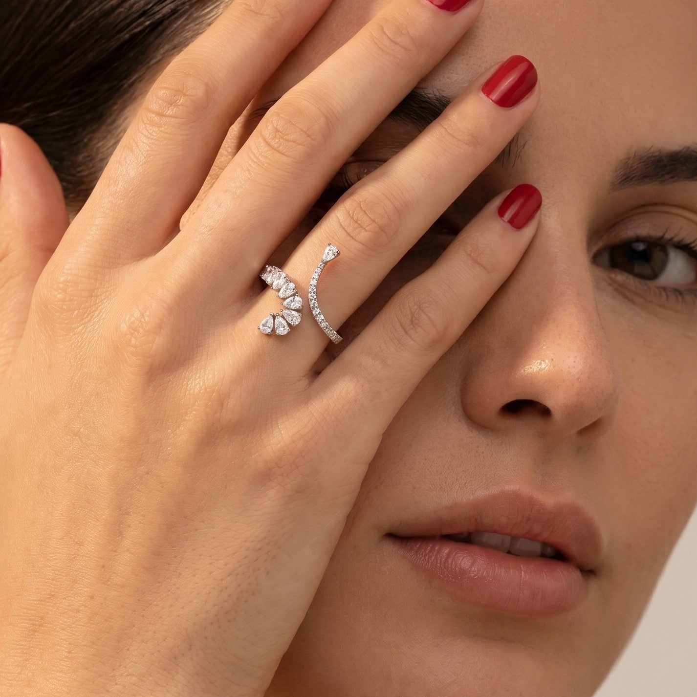 Silver Dewdrop Wrap Ring