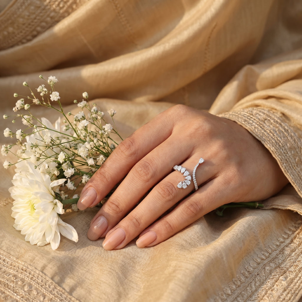 Silver Dewdrop Wrap Ring