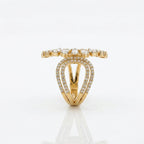 Gold Pear Fan Wrap Ring