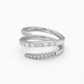 Silver Triple Wrap Baguette Coil Ring