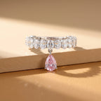Silver Pear Drop Eternity Ring
