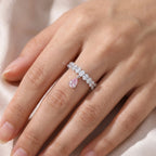 Silver Pear Drop Eternity Ring
