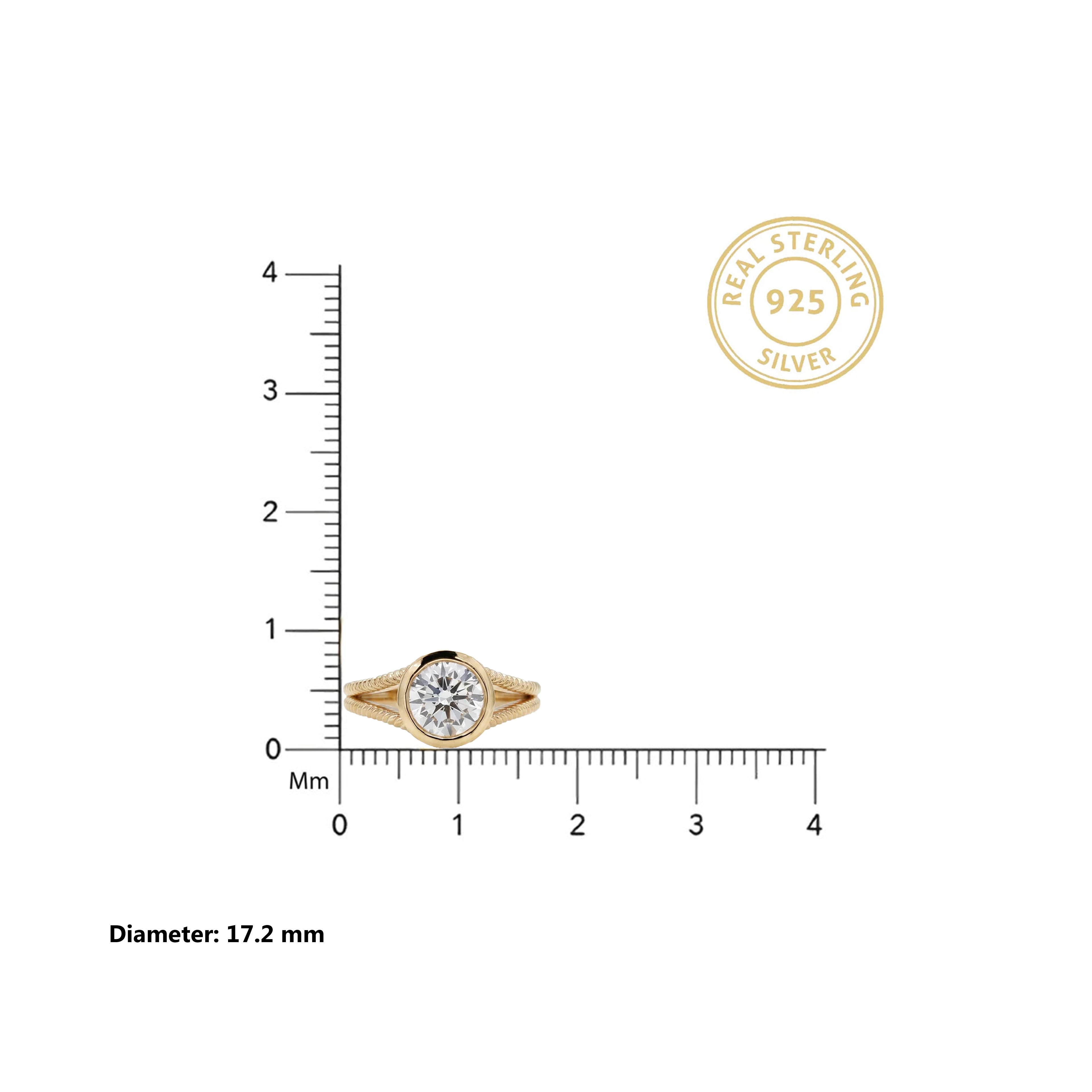 Gold Bezel Twist Solitaire Ring