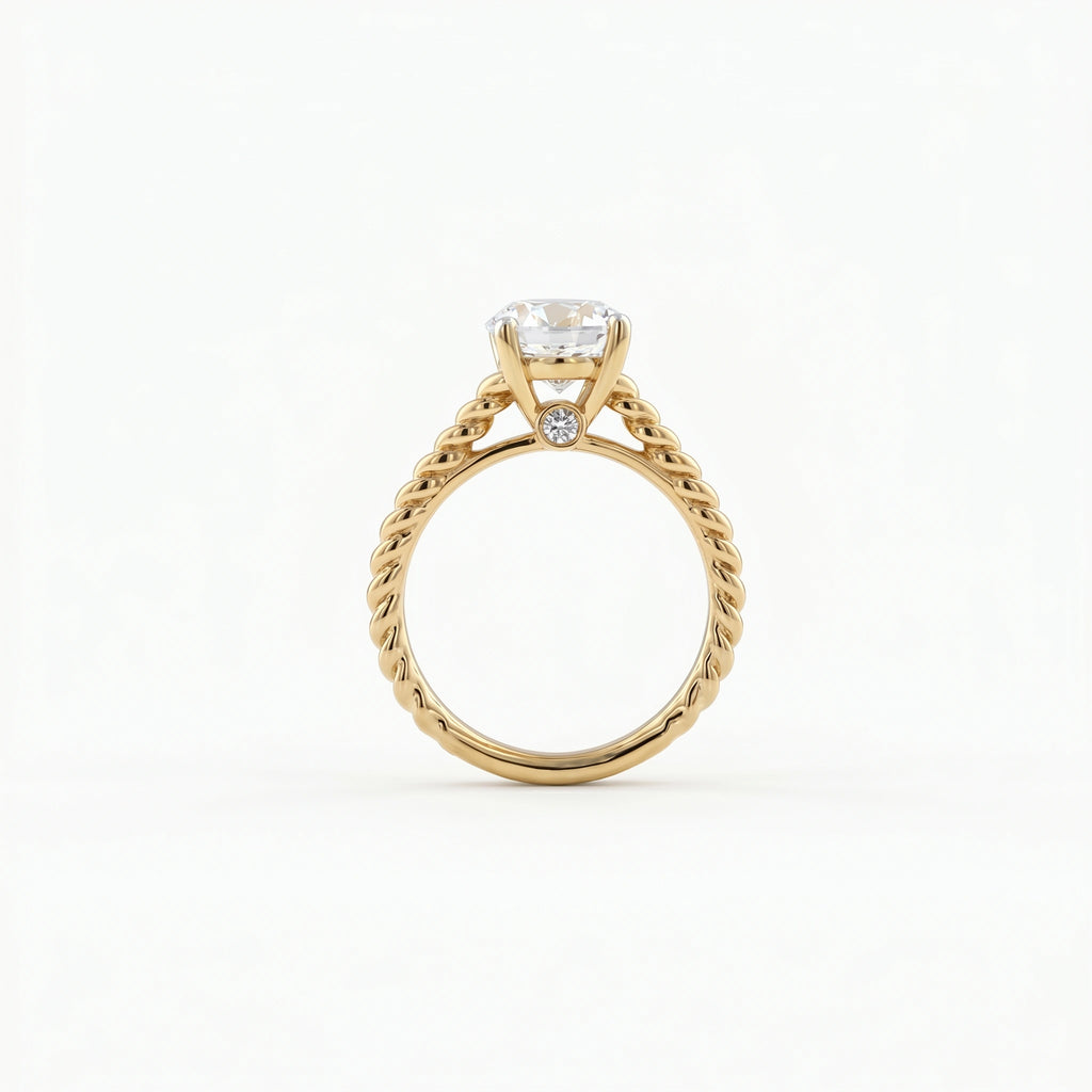Gold Bezel Twist Solitaire Ring