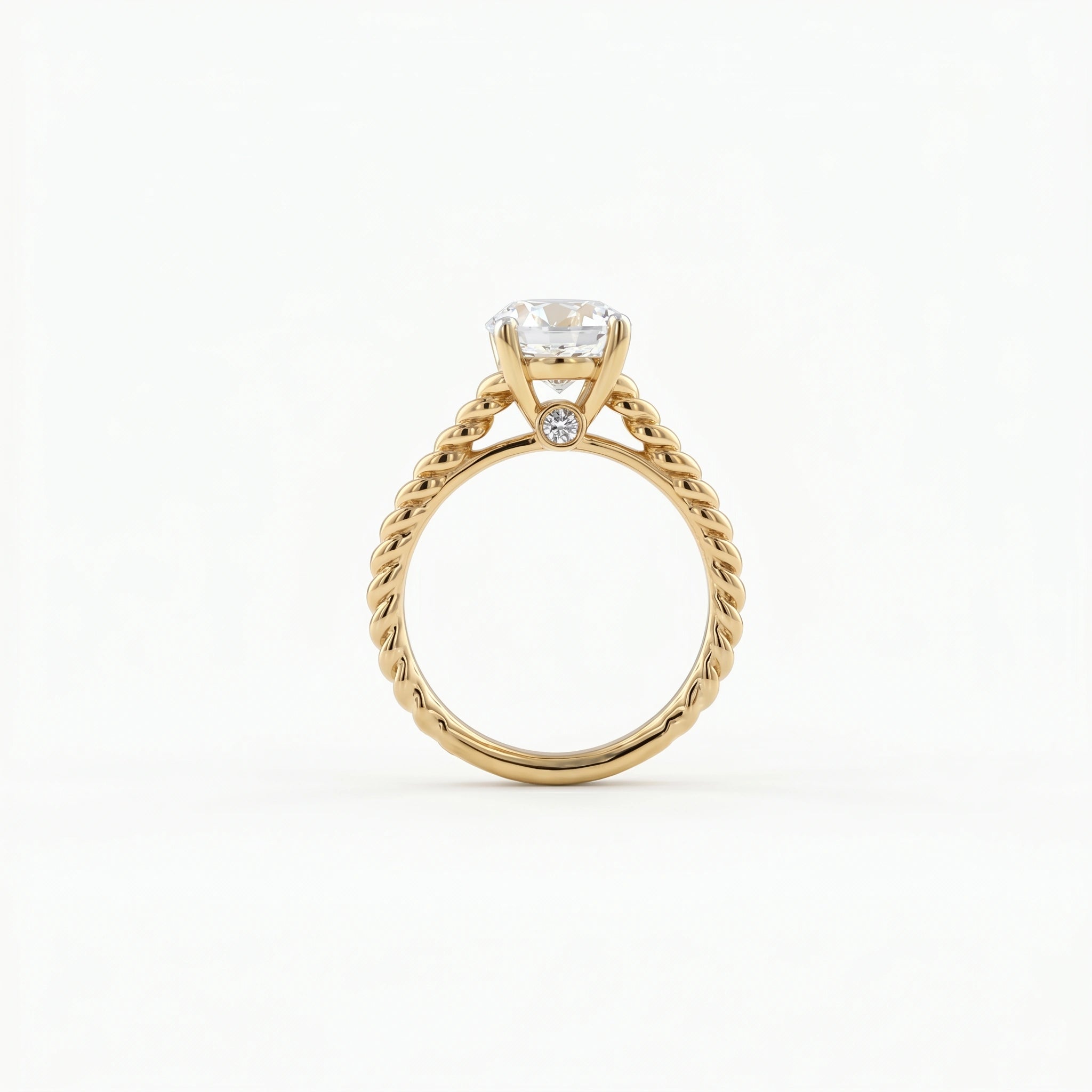 Gold Bezel Twist Solitaire Ring