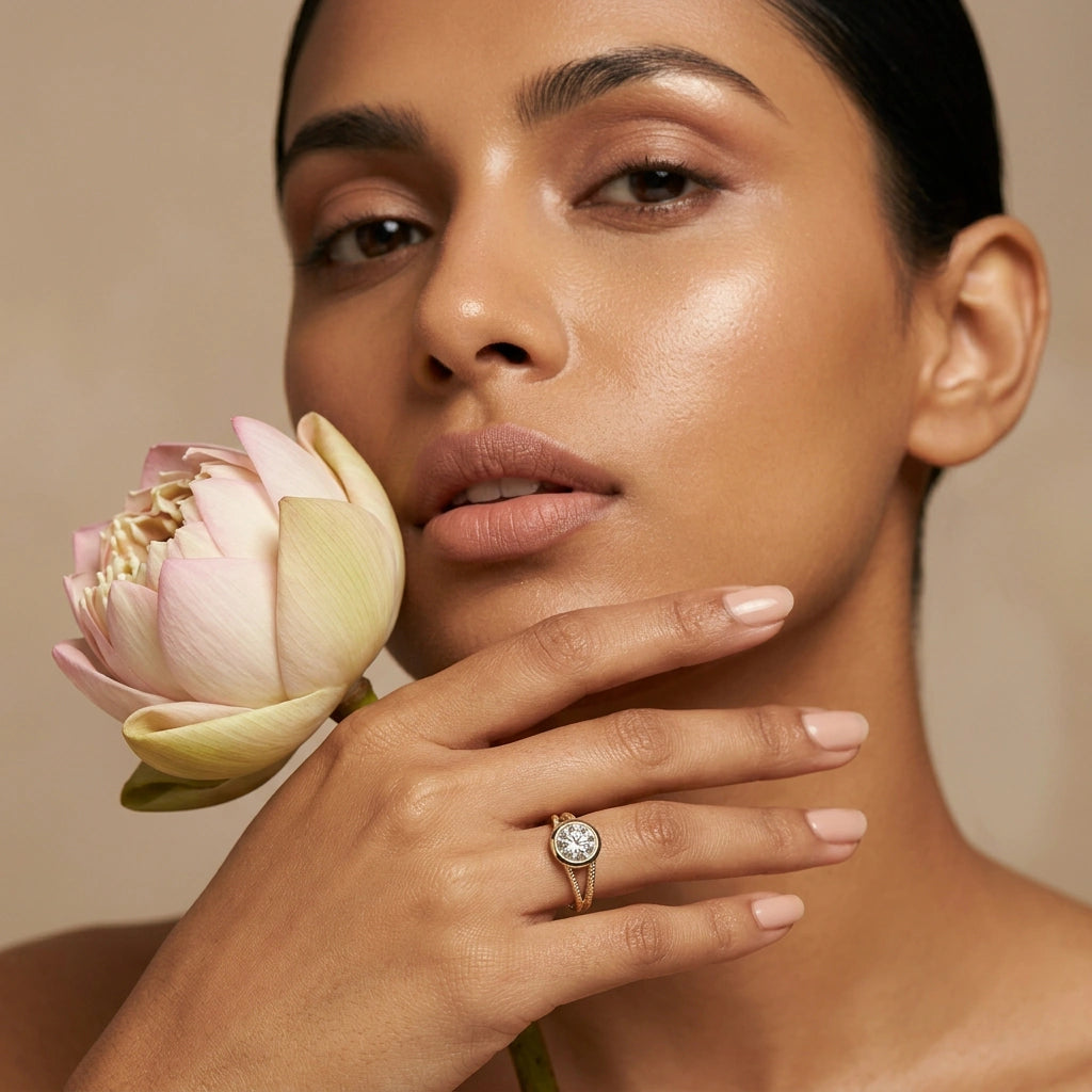 Gold Bezel Twist Solitaire Ring