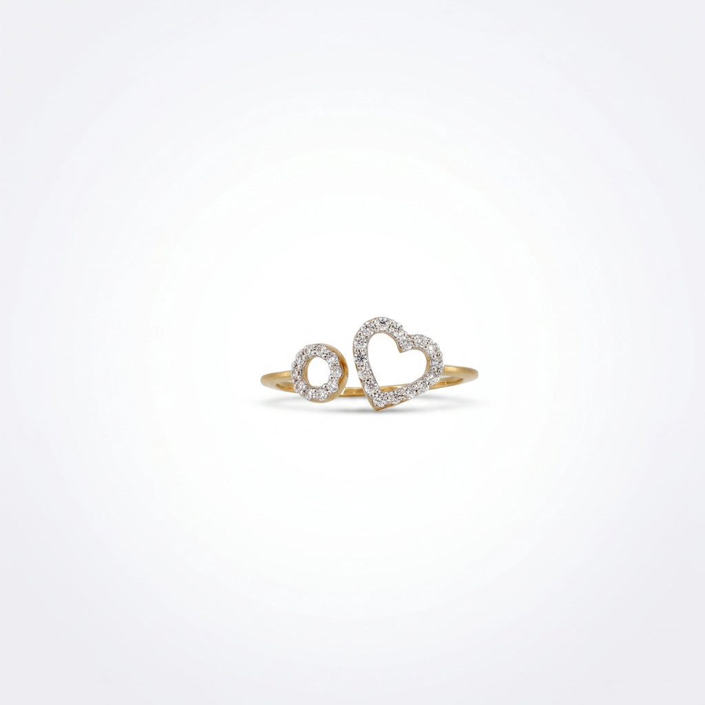 Gold Heart Duo Ring