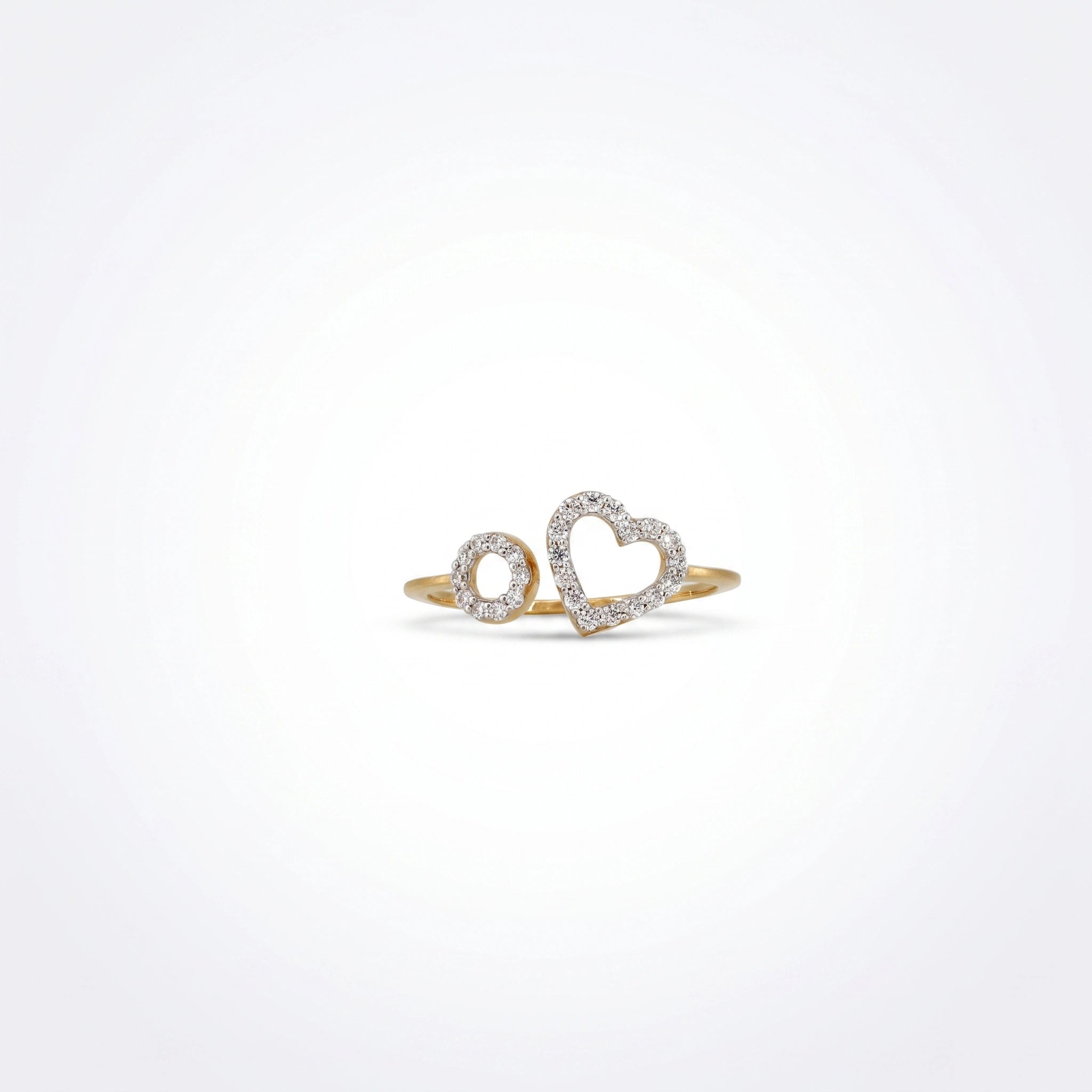 Gold Heart Duo Ring