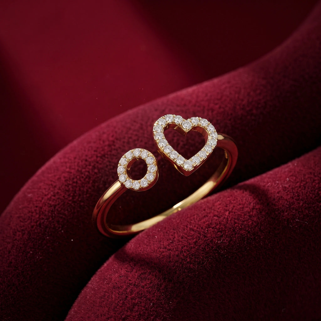Gold Heart Duo Ring