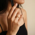 Gold Triple Orbit Ring