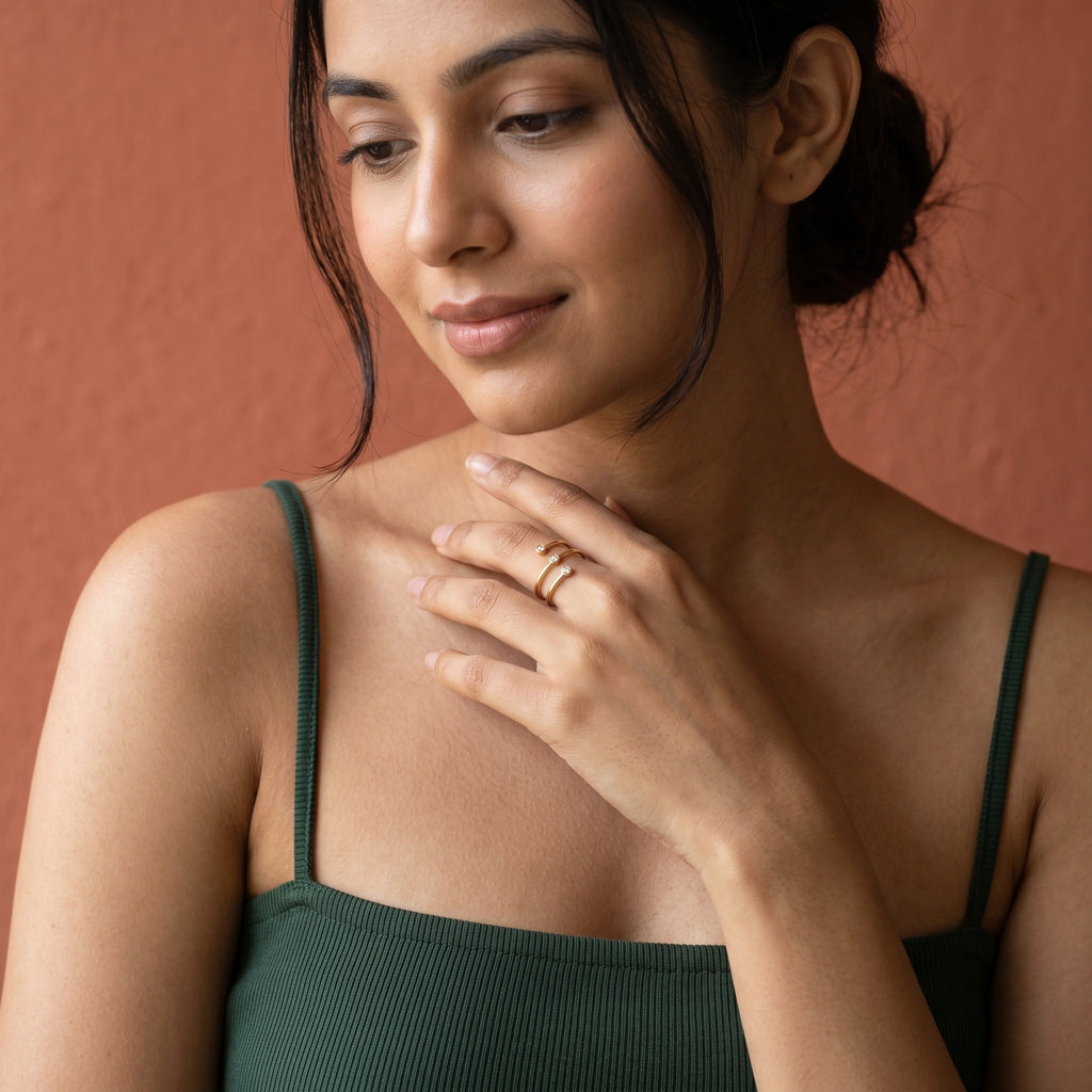 Gold Triple Orbit Ring