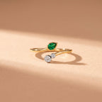 Gold Pear Open Wrap Ring